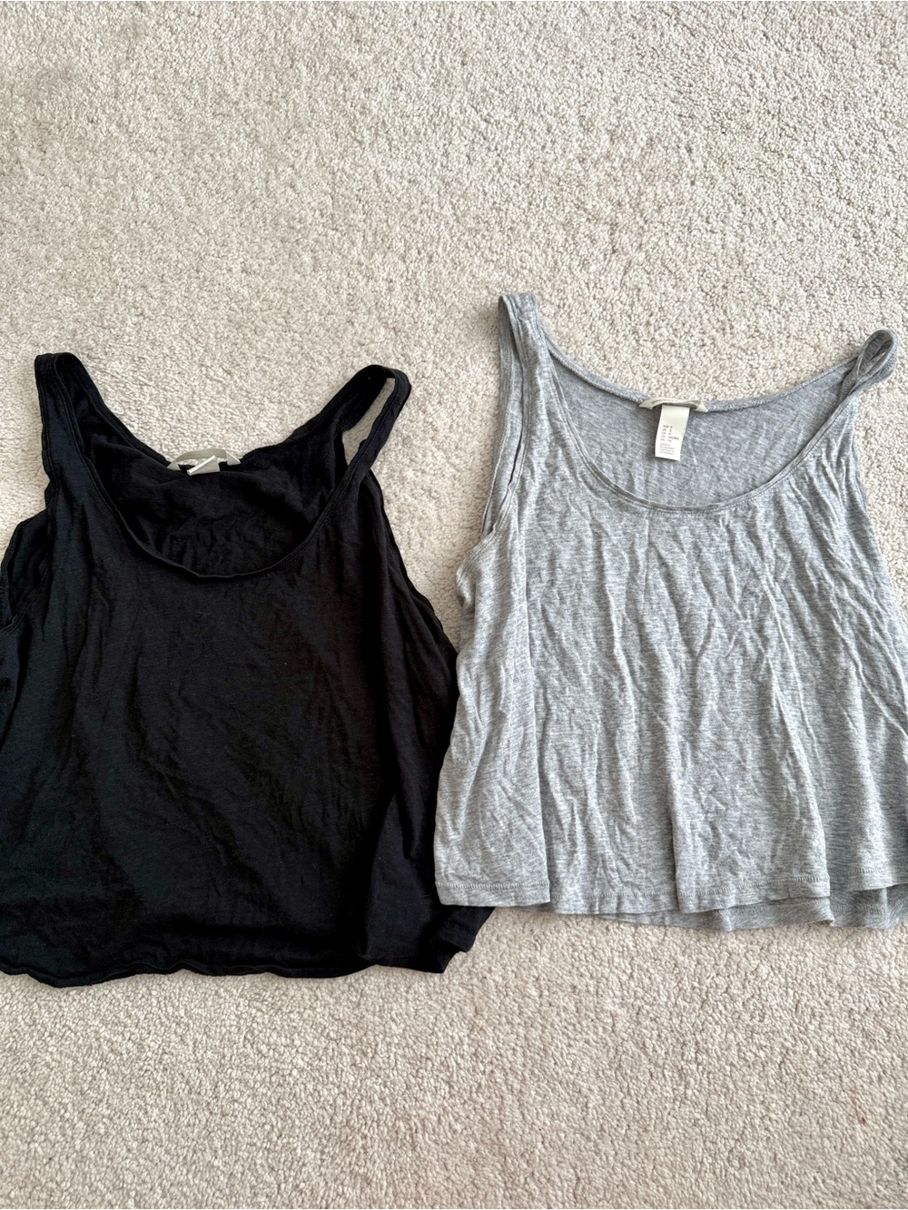 H&M Black & Heather Gray Scoop Neck Tank Tops (2-Pack)